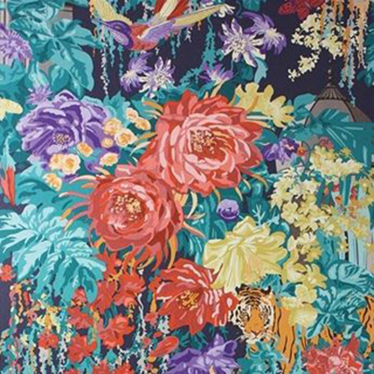 Matthew Williamson Mughal Garden Navy-Paprika W6958-01