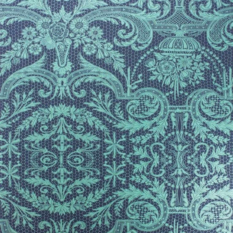 Matthew Williamson Orangery Lace Midnight-Metallic Jade W7142-04
