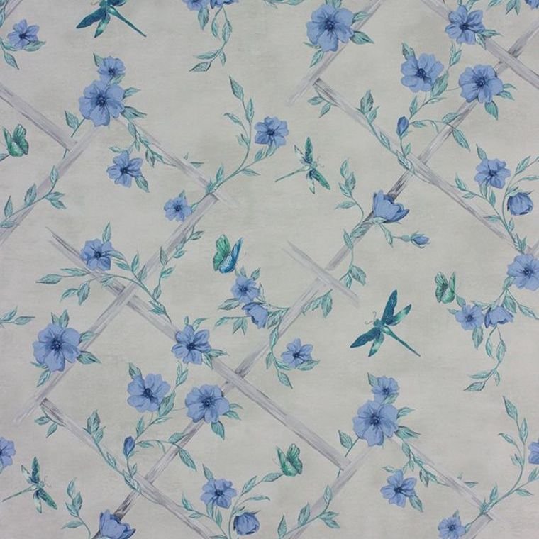 Matthew Williamson Rosanna Trellis Stone-Duck Egg-Persian Blue W7145-03