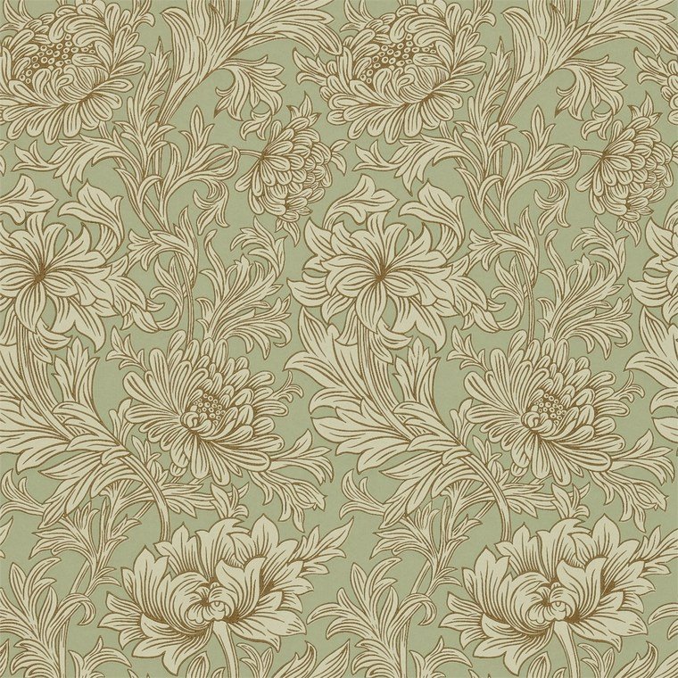 Morris & Co Chrysanthemum Toile Eggshell-Gold 210418