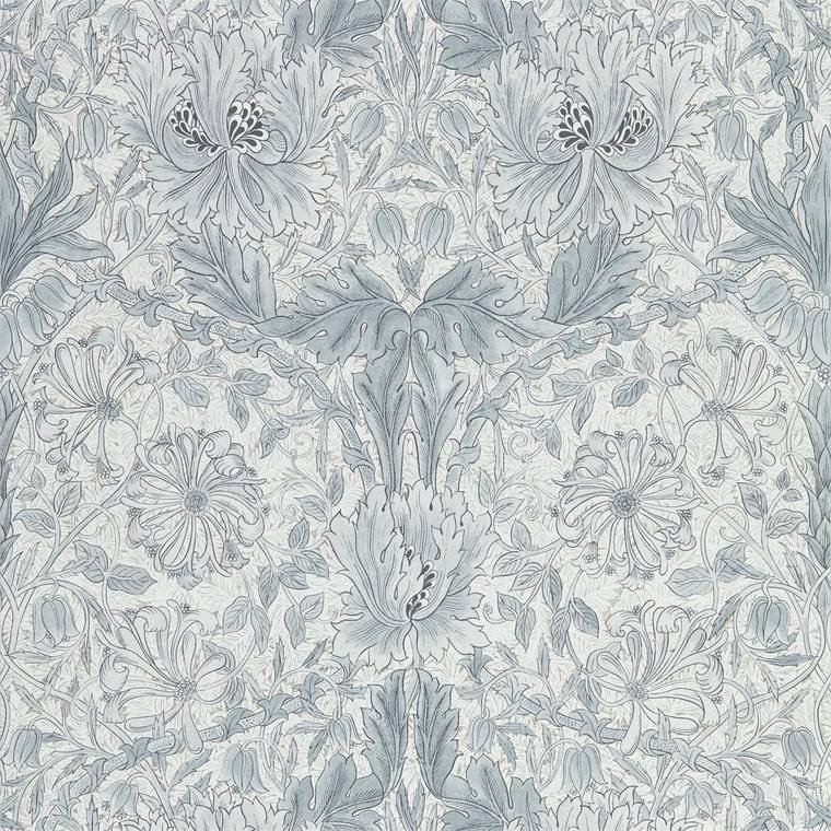 Morris & Co Pure Honeysuckle & Tulip Cloud Grey 216524