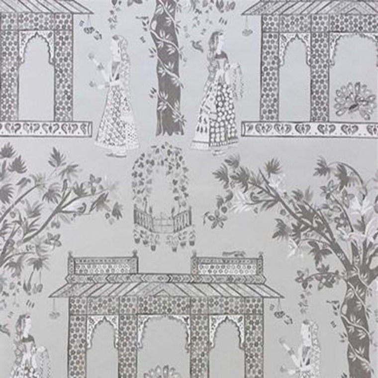 Nina Campbell Pavilion Garden Silver-Charcoal NCW4272-02