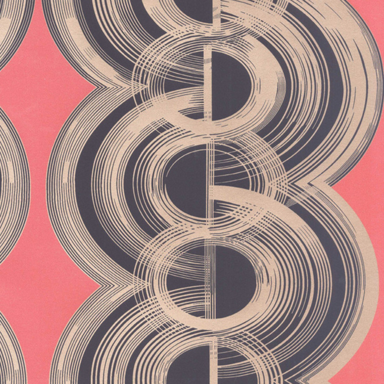 Osborne & Little Lempicka Coral-Dark Dove-Rose Gold W6898-01