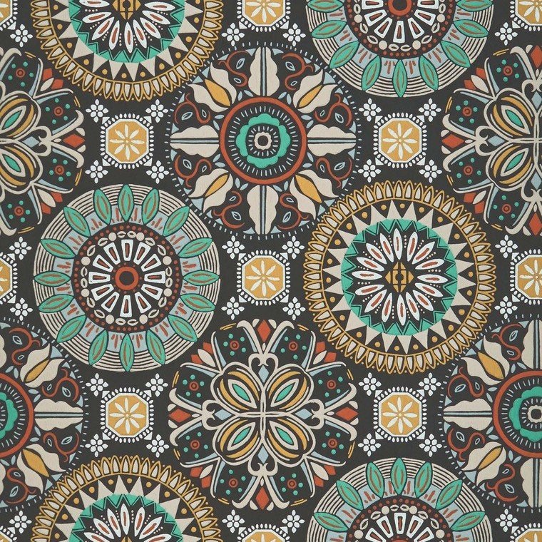 Osborne & Little Rosetta Charcoal-Mint W7337-01