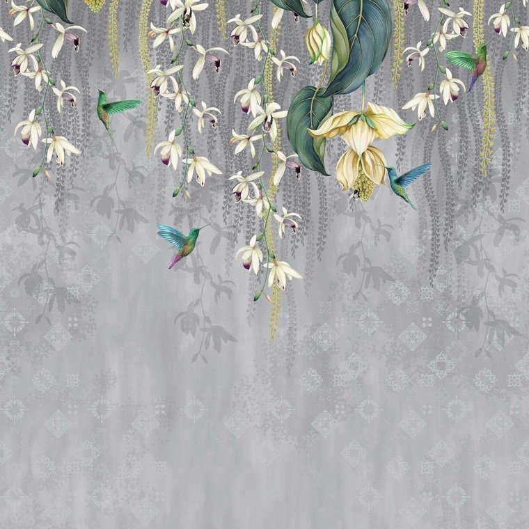 Osborne & Little Trailing Orchid Grey-Lemon W7334-02