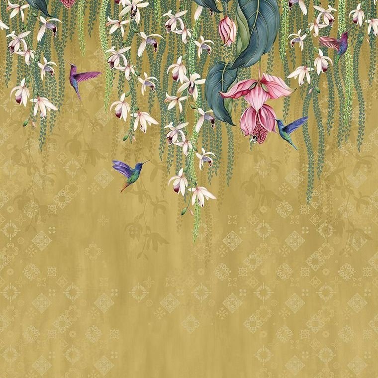 Osborne & Little Trailing Orchid Metallic Gold W8037-02