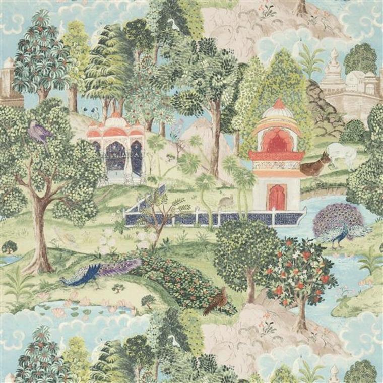 Zoffany Peacock Garden Green-Coral ZJAI311743