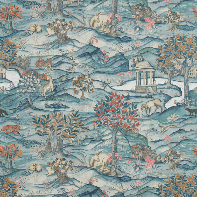 Zoffany Stand Wood Teal-Velvet Blue 312855