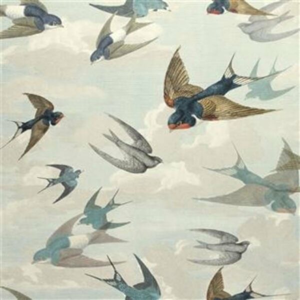 John Derian Chimney Swallows Sky Blue PJD6003-01